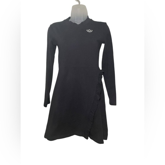 Adidas Women’s Long Sleeve Crew Neck Ruffle Dress Size XS - Picture 3 of 8